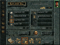 Purchase equipment, potions and other useful items.
