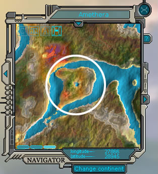 Map Showing Treasure Island (circled).