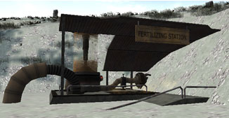Partly Buried Fertilizer Station
