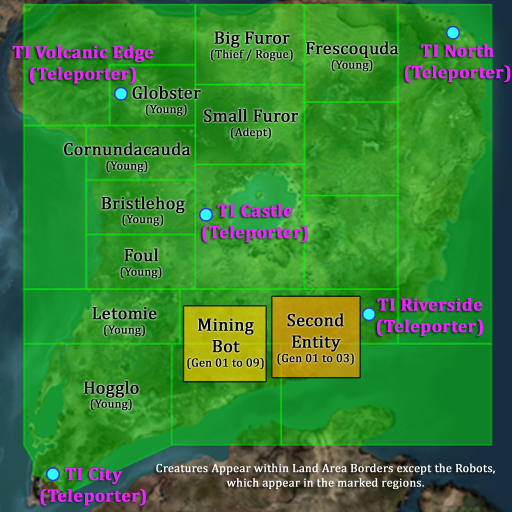 Map of Treasure Island Habitat Zones